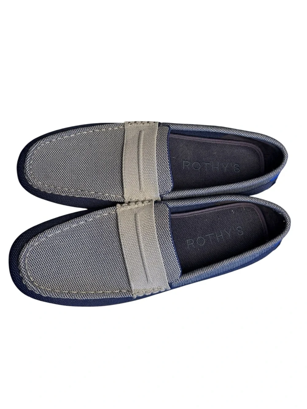 Rothy’s Amalfi Blue & Gray Men’s Driving Loafers Size 10.5